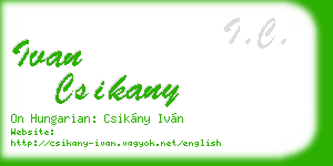 ivan csikany business card